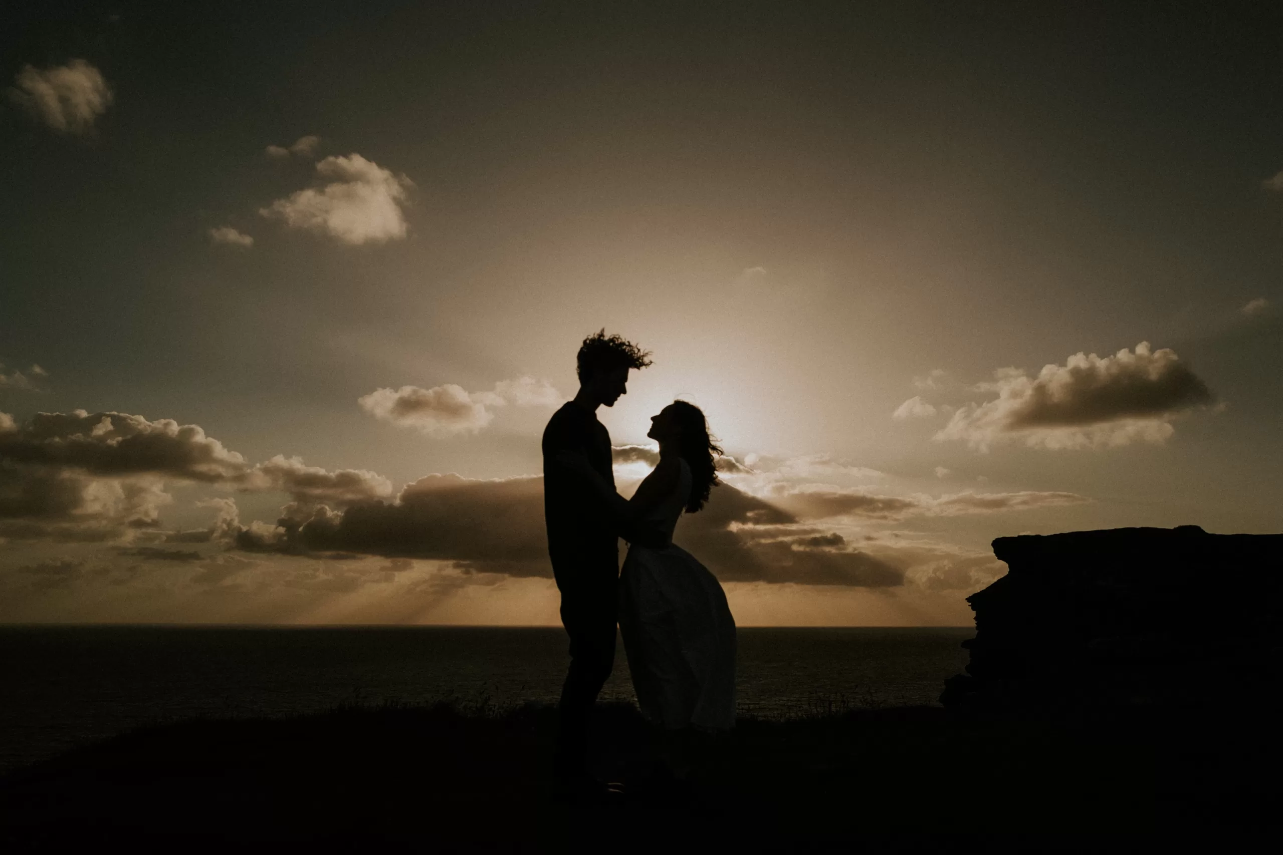 Engagement shoot by the Cliffs of Moher in Clare